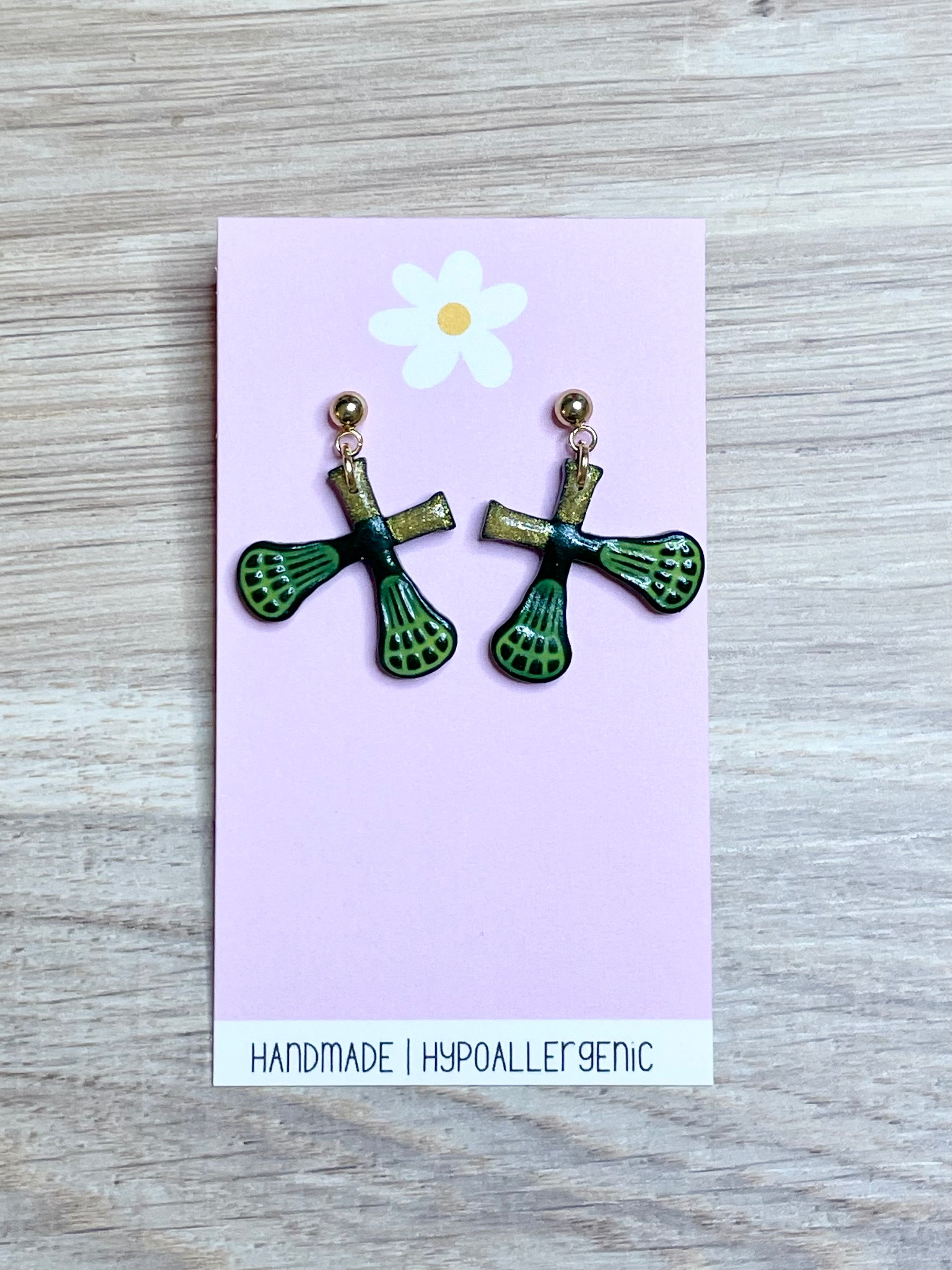 Green and Yellow Lacrosse Dangles