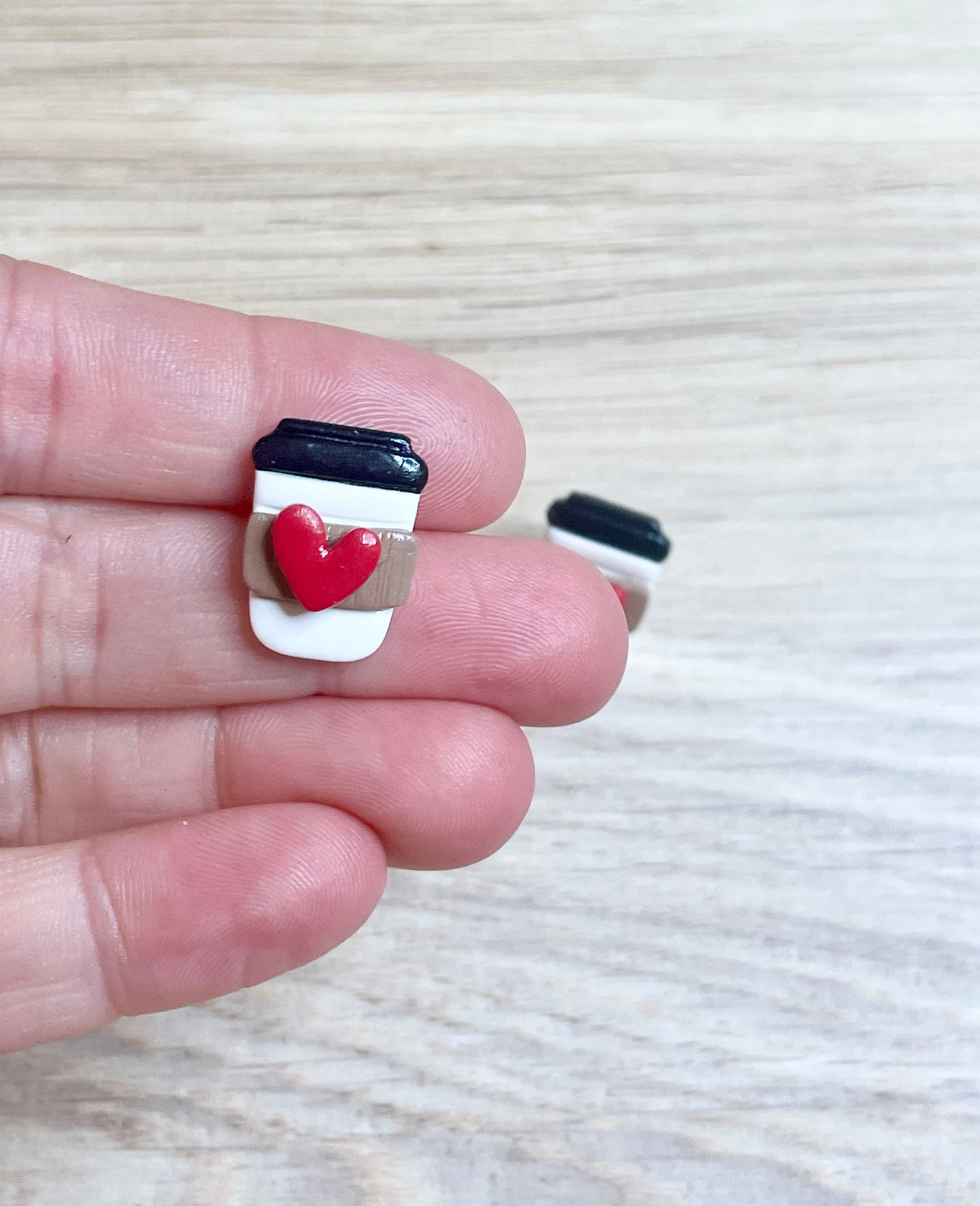 Red Heart Latte Studs