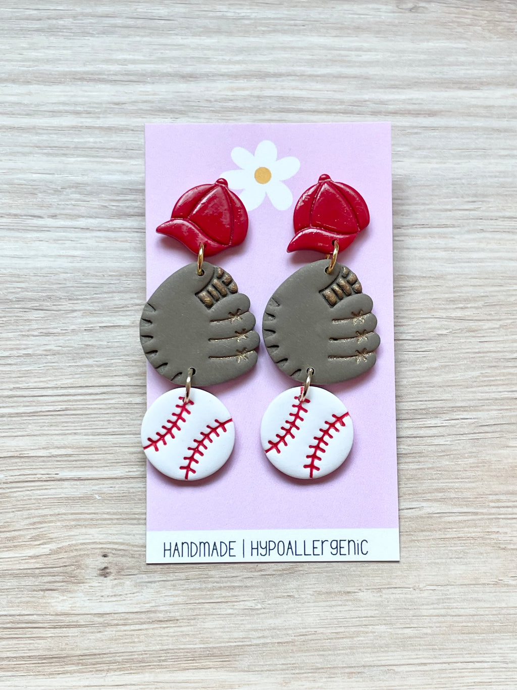 Baseball Dangles with Red Hat