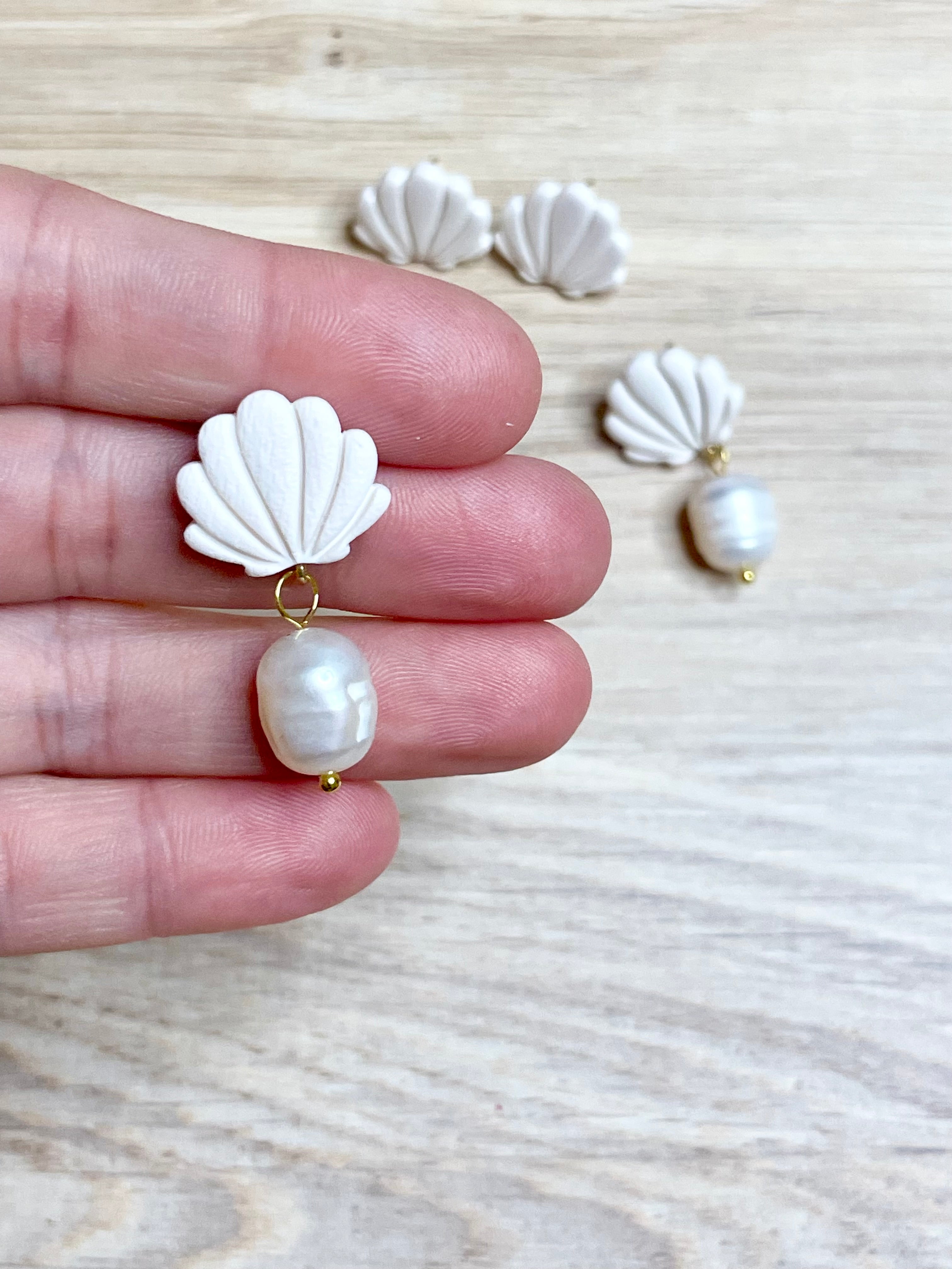 Shell Studs and Shell Pearl Dangles