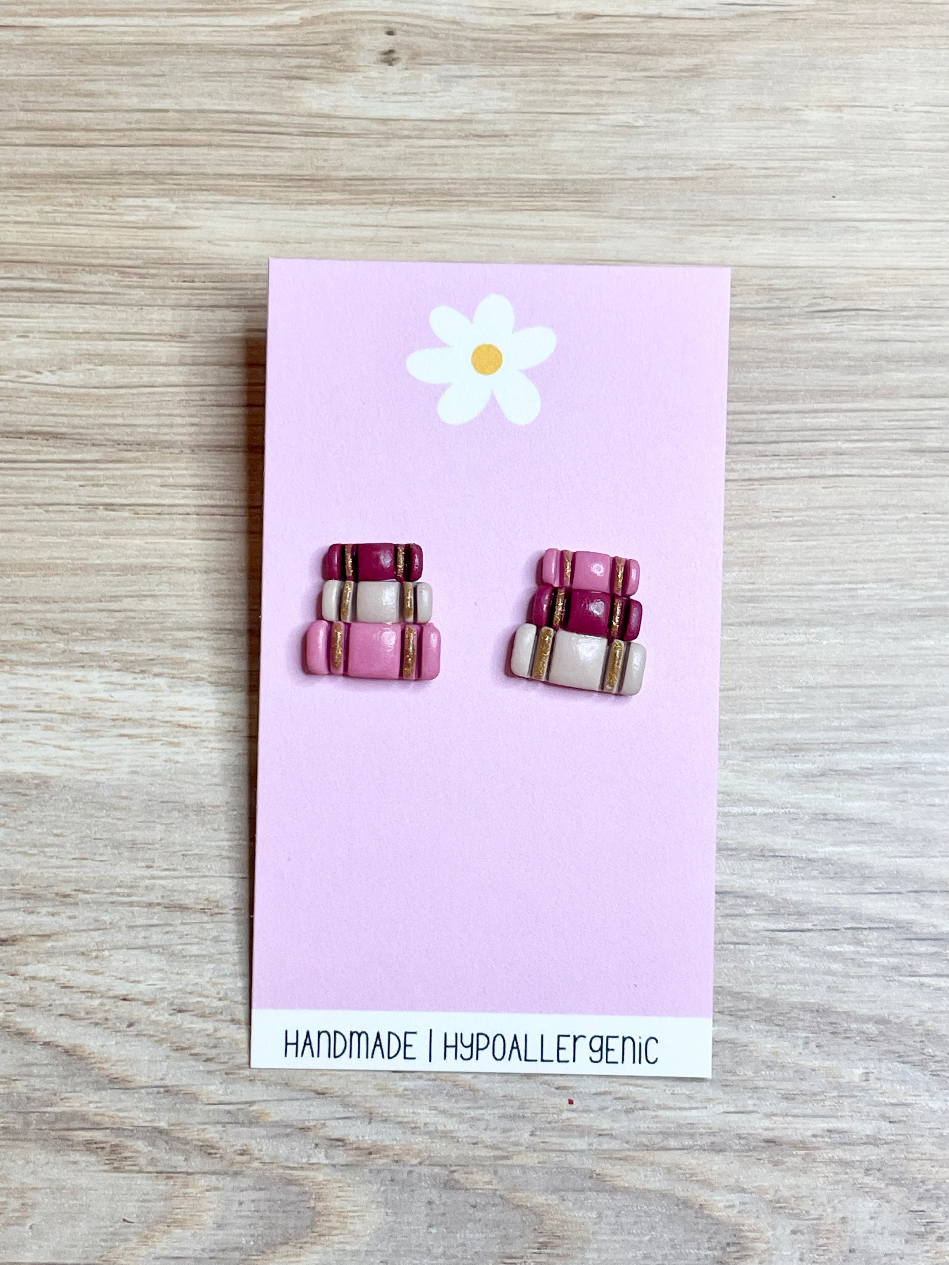 Shades of Pink Book Stack Studs