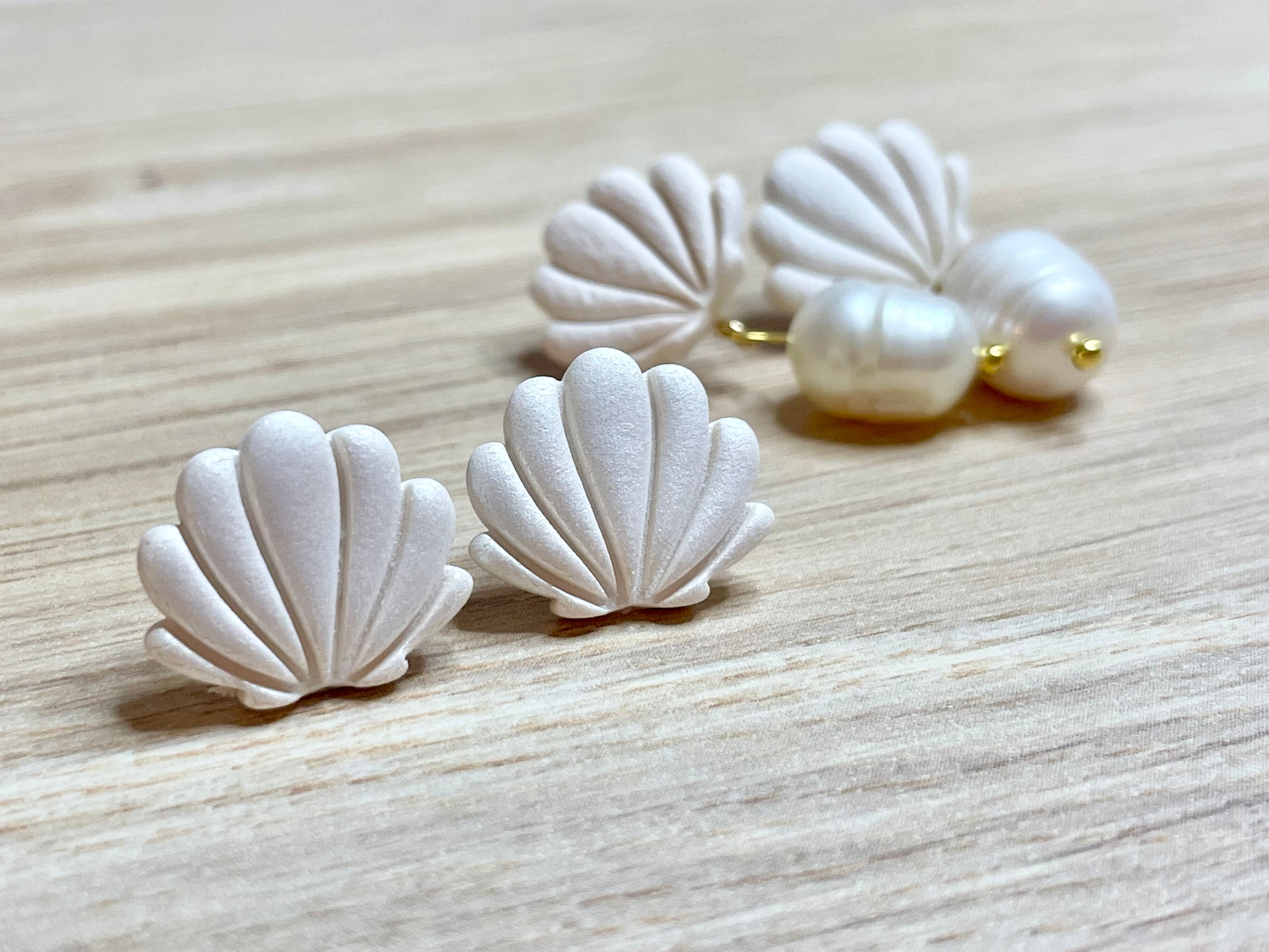 Shell Studs and Shell Pearl Dangles
