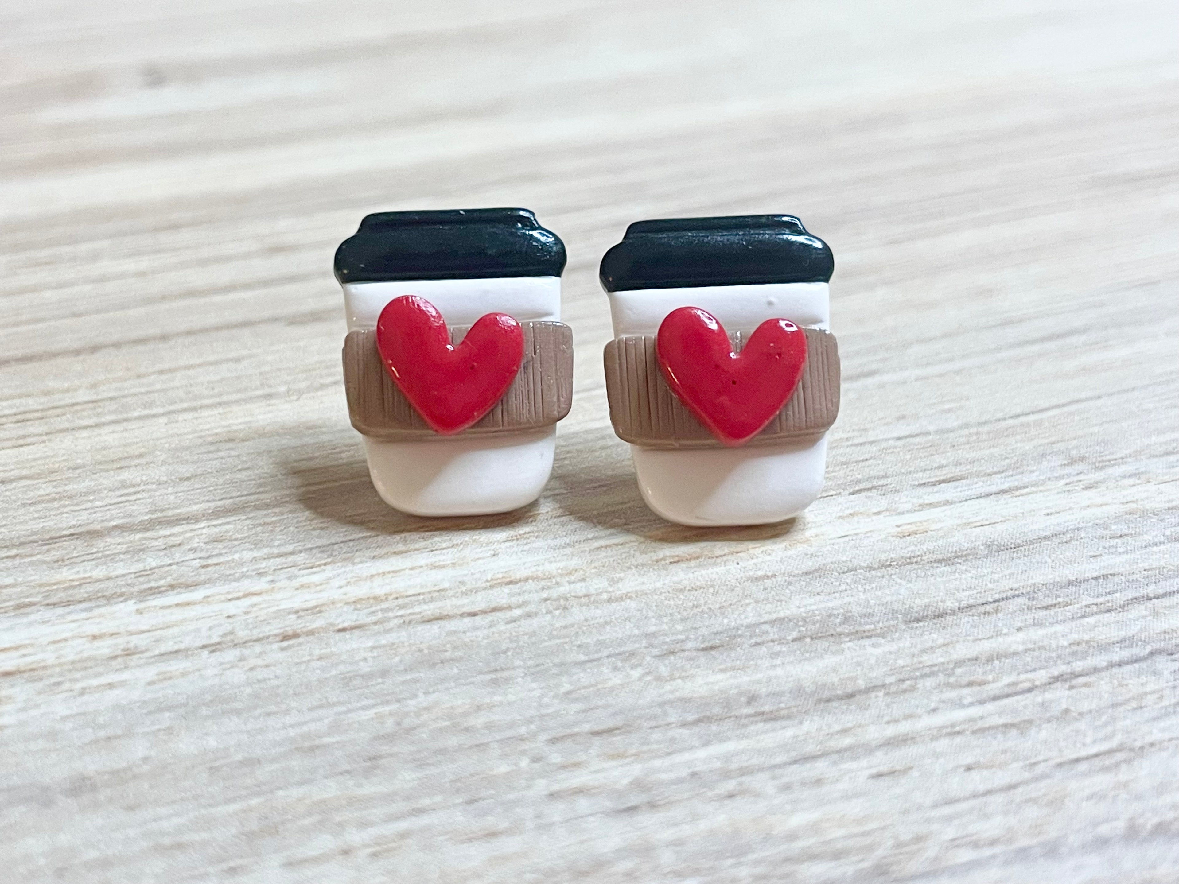 Red Heart Latte Studs