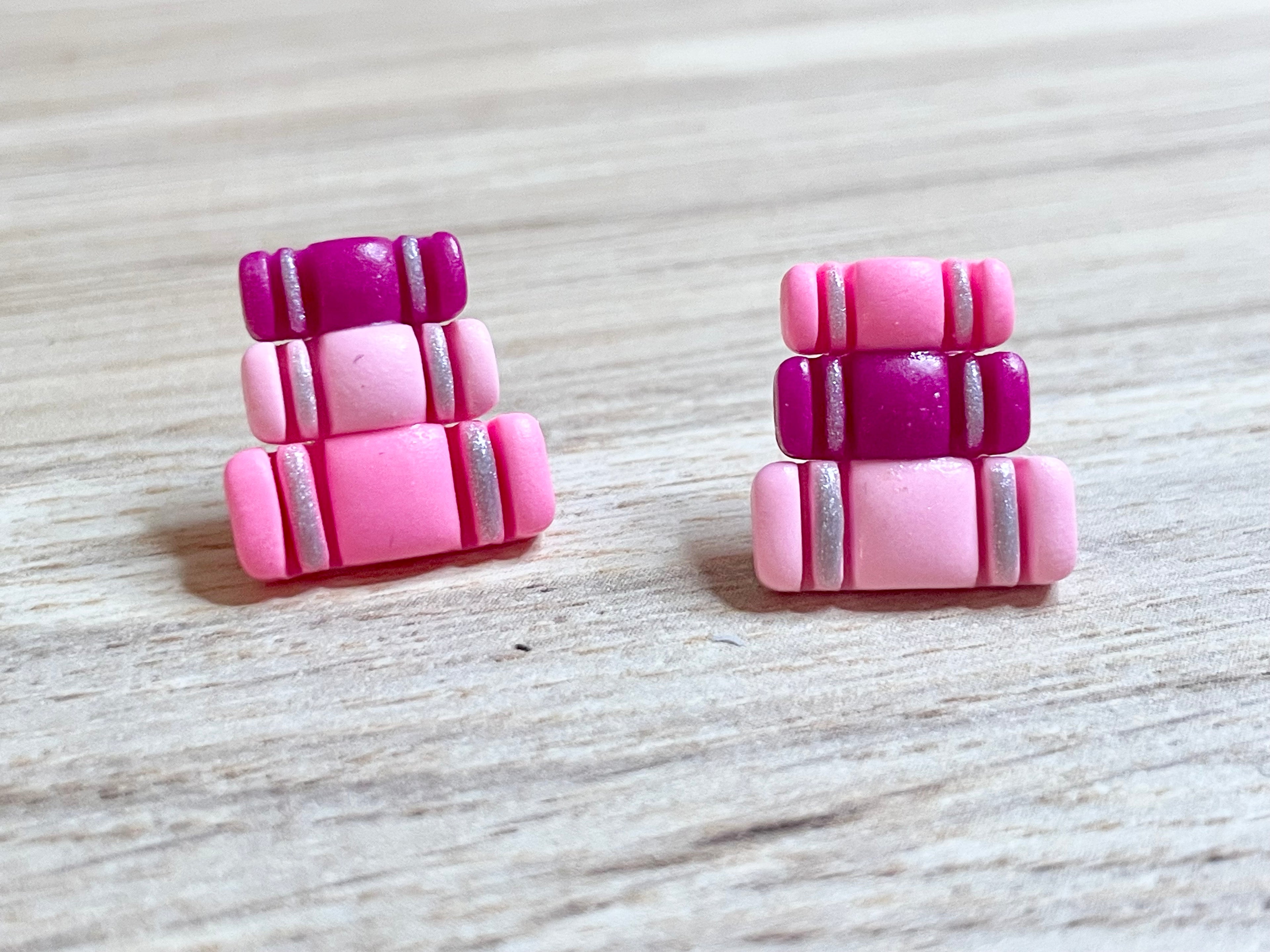 Neon Pink Book Stack Studs