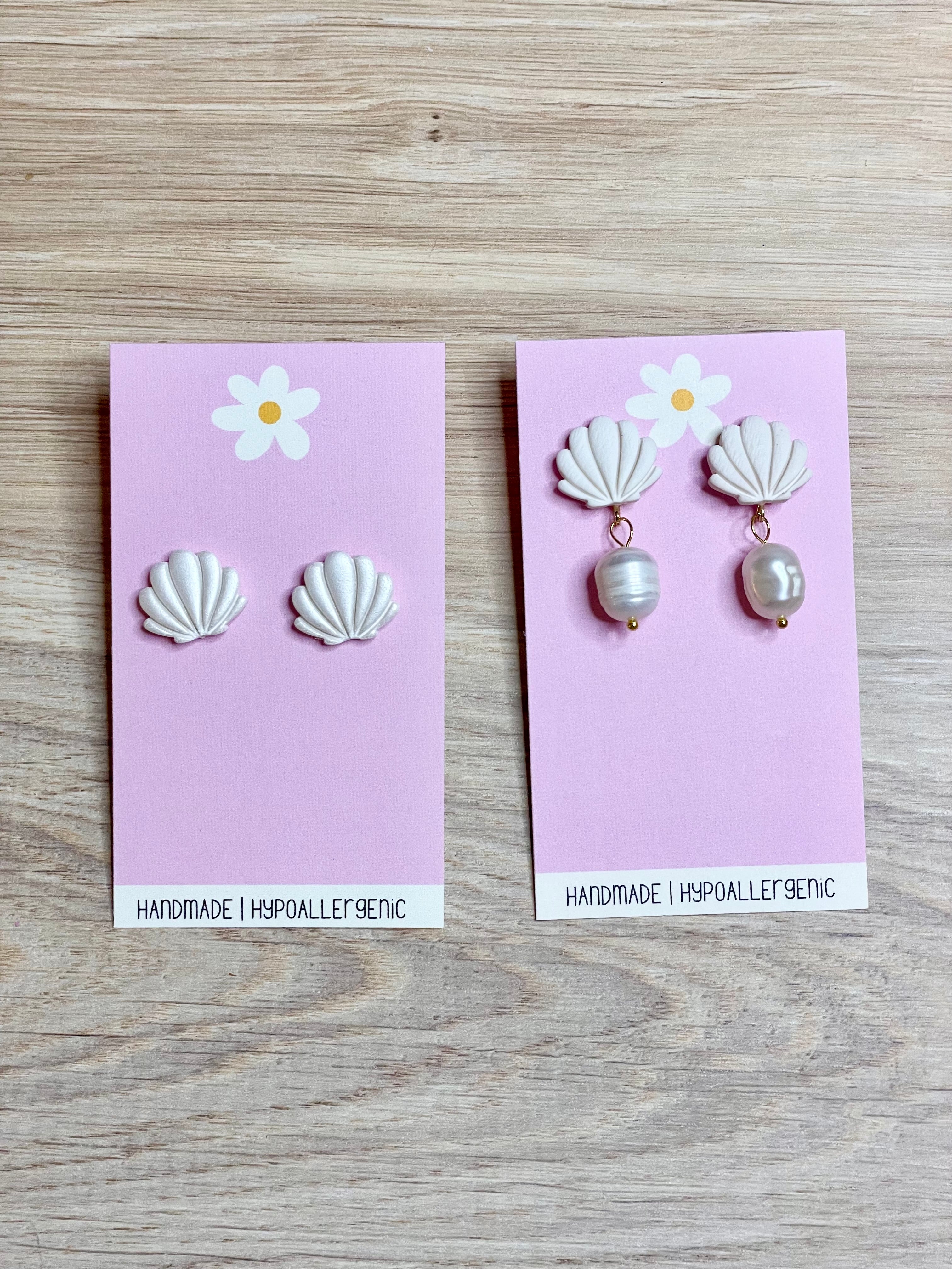 Shell Studs and Shell Pearl Dangles