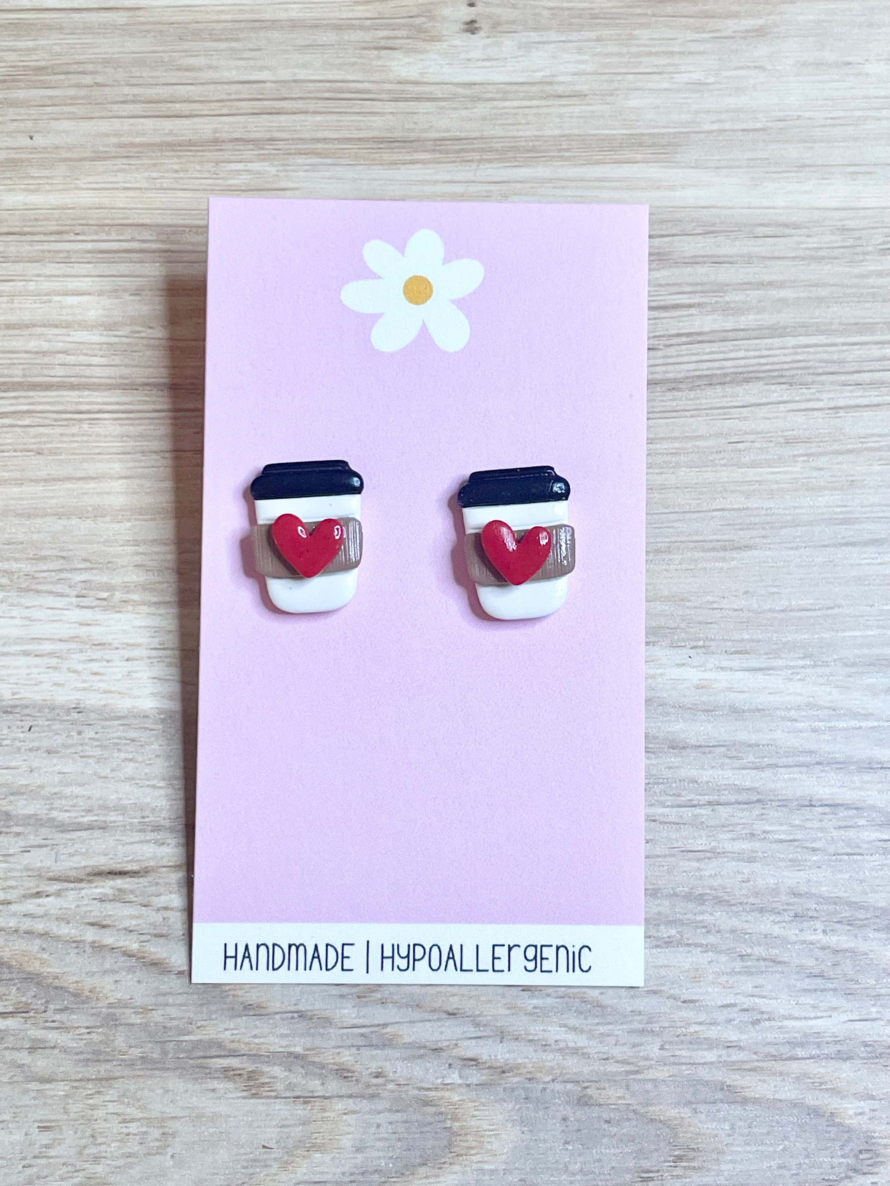 Red Heart Latte Studs