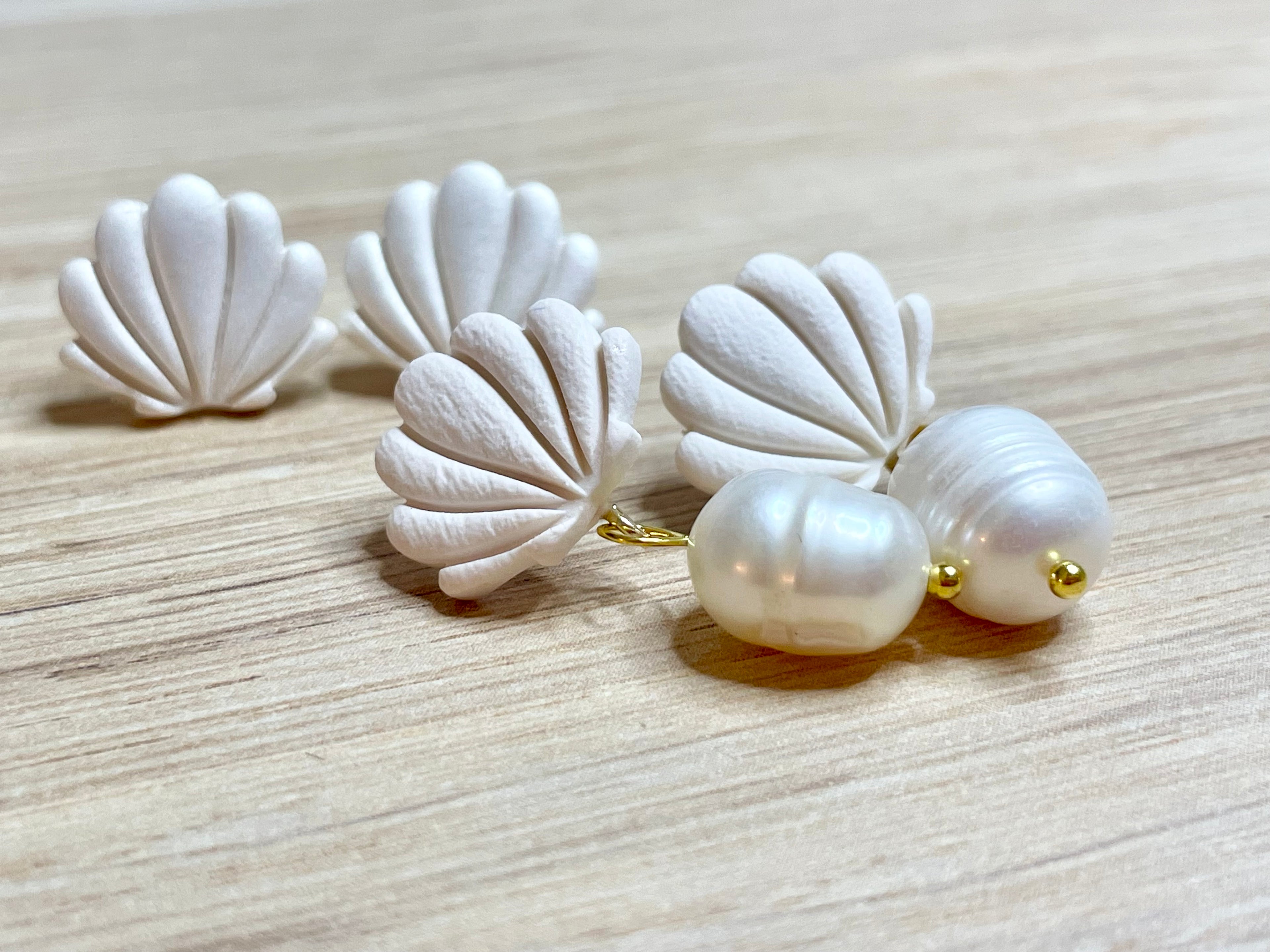 Shell Studs and Shell Pearl Dangles