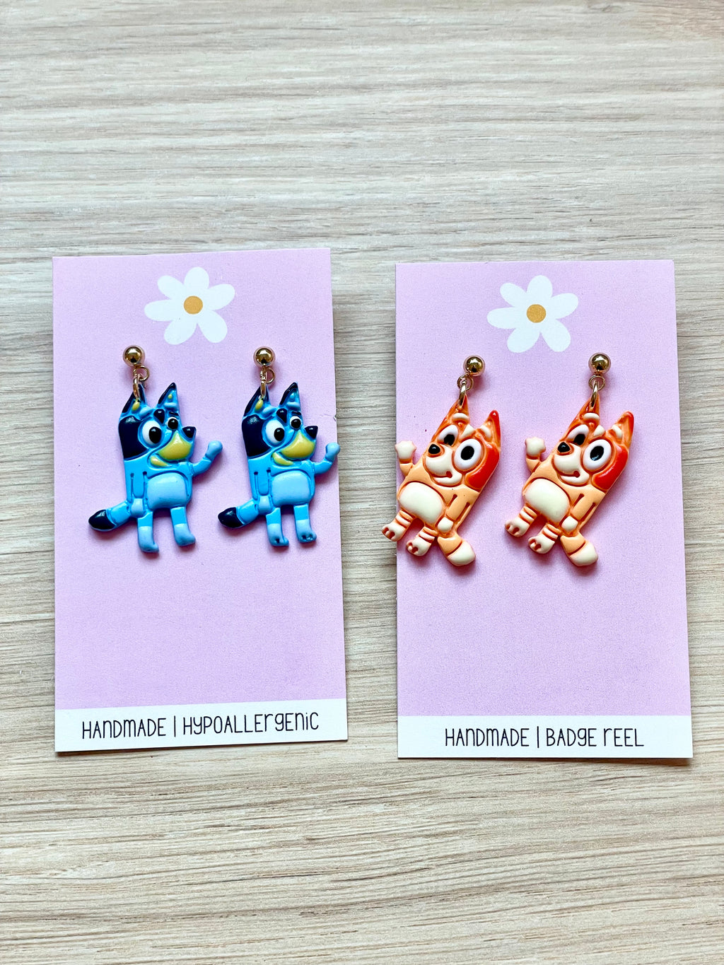 Blue and Orange Dog Sisters Dangles