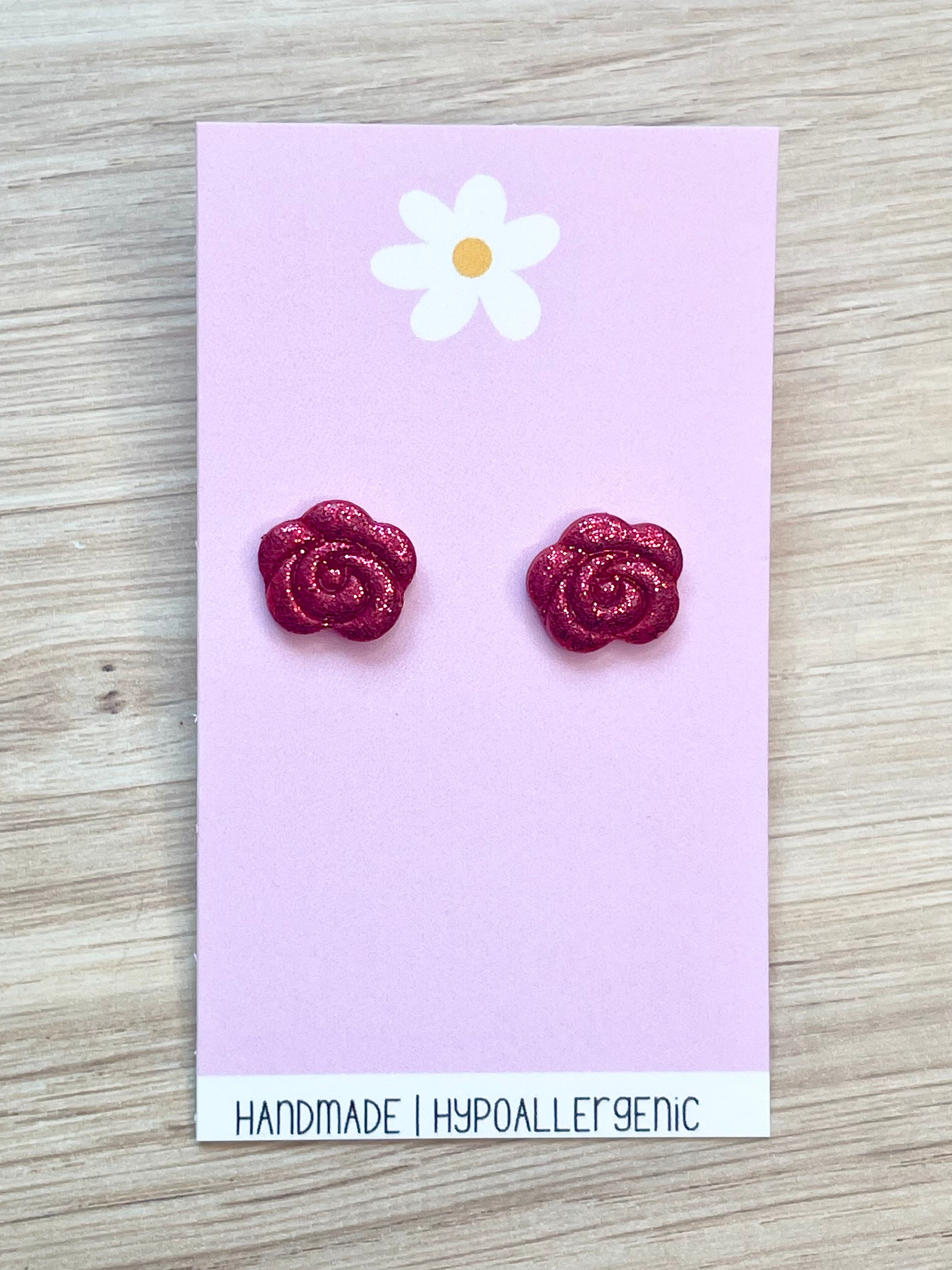 Sparkle Rose Studs