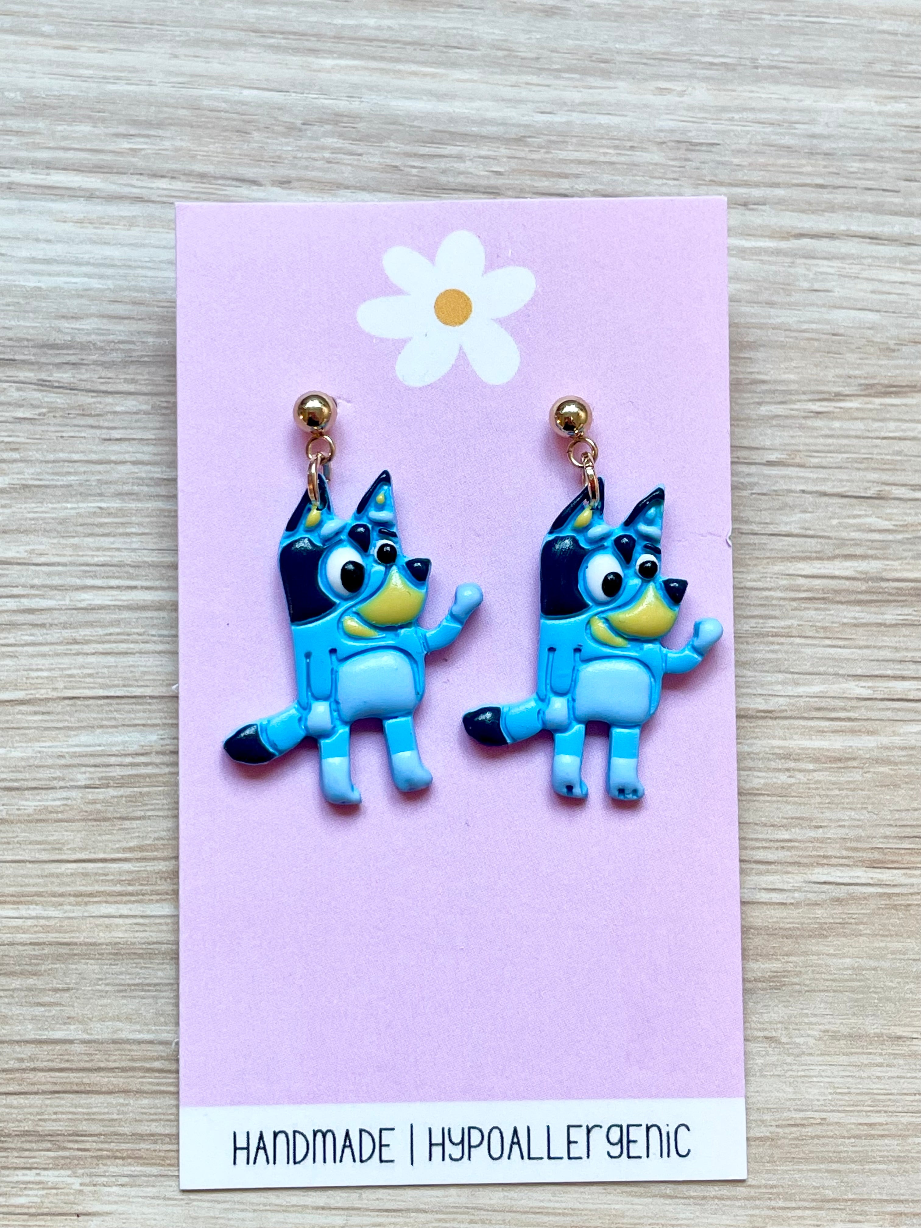 Blue and Orange Dog Sisters Dangles