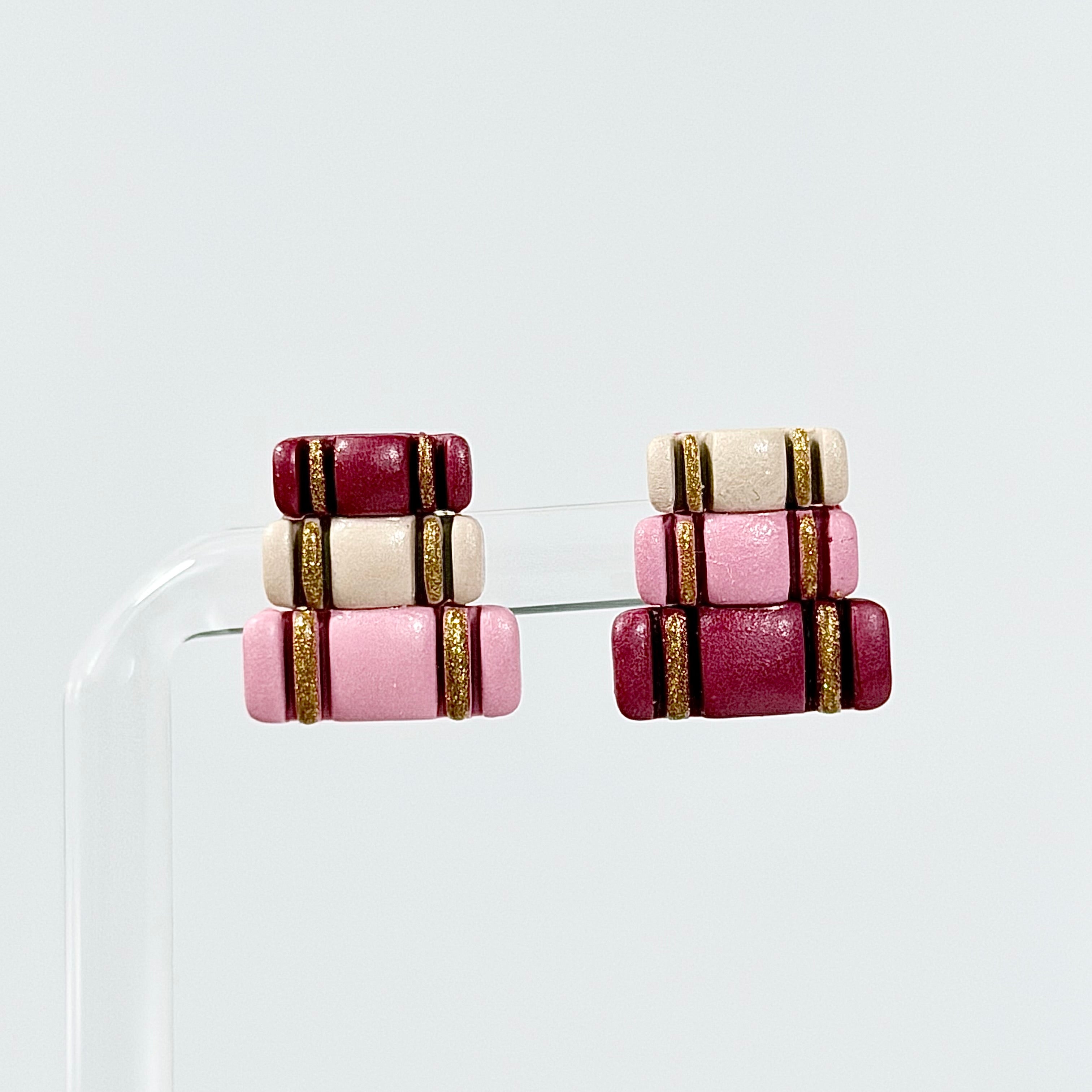 Shades of Pink Book Stack Studs