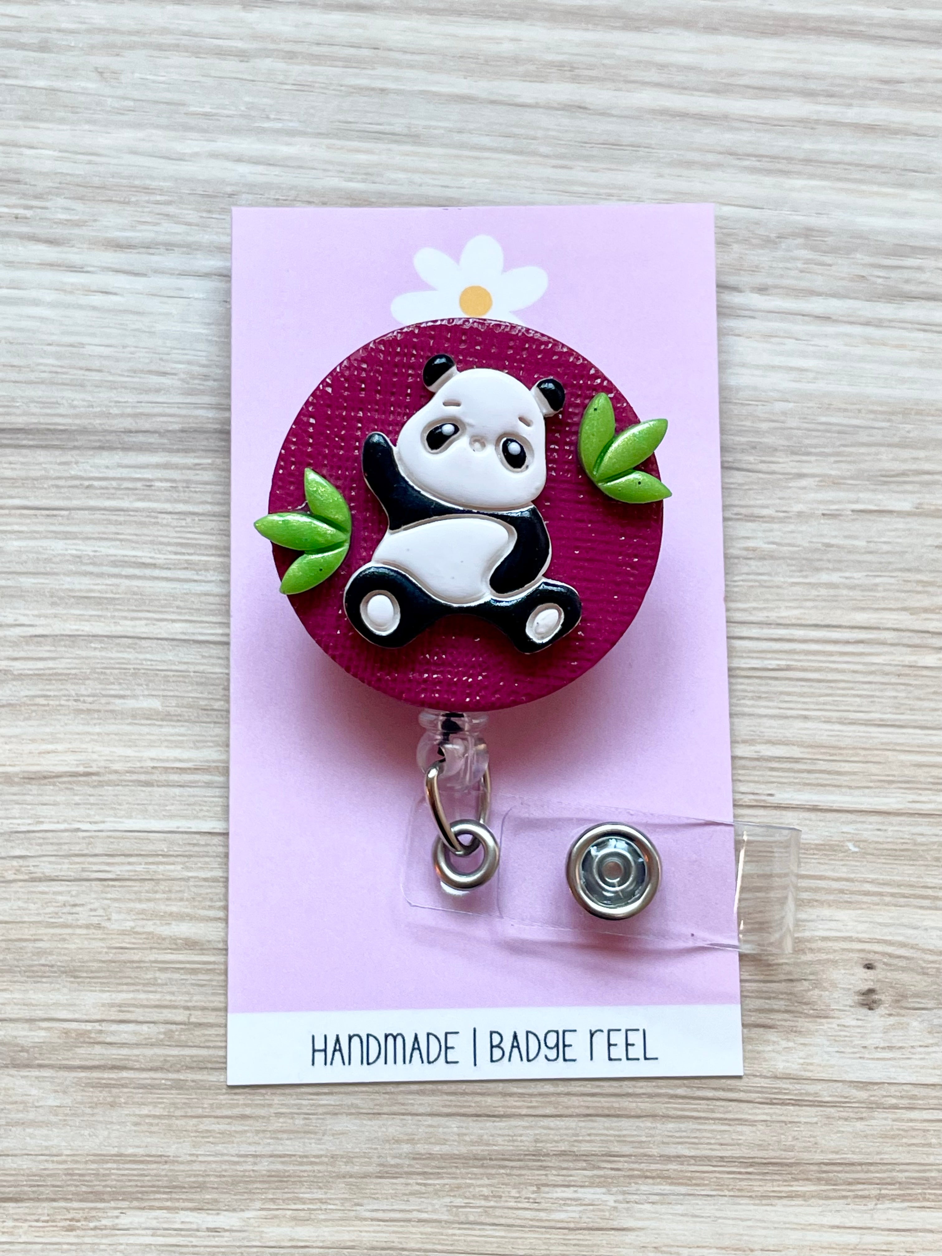 Maroon Panda Badge Reel