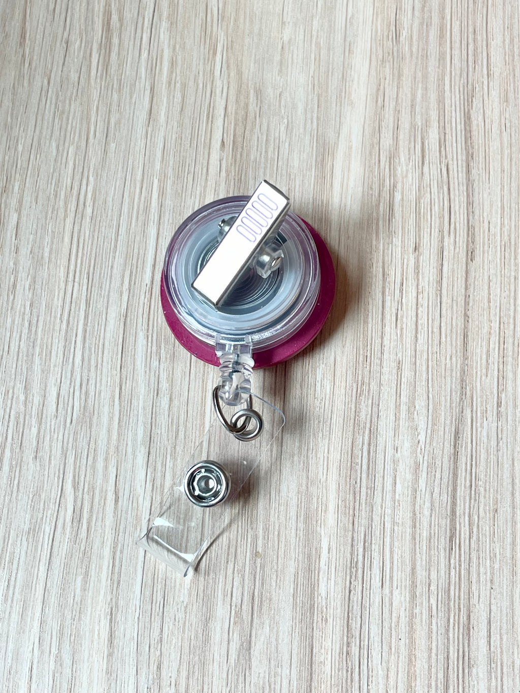 Maroon Cheetah Badge Reel