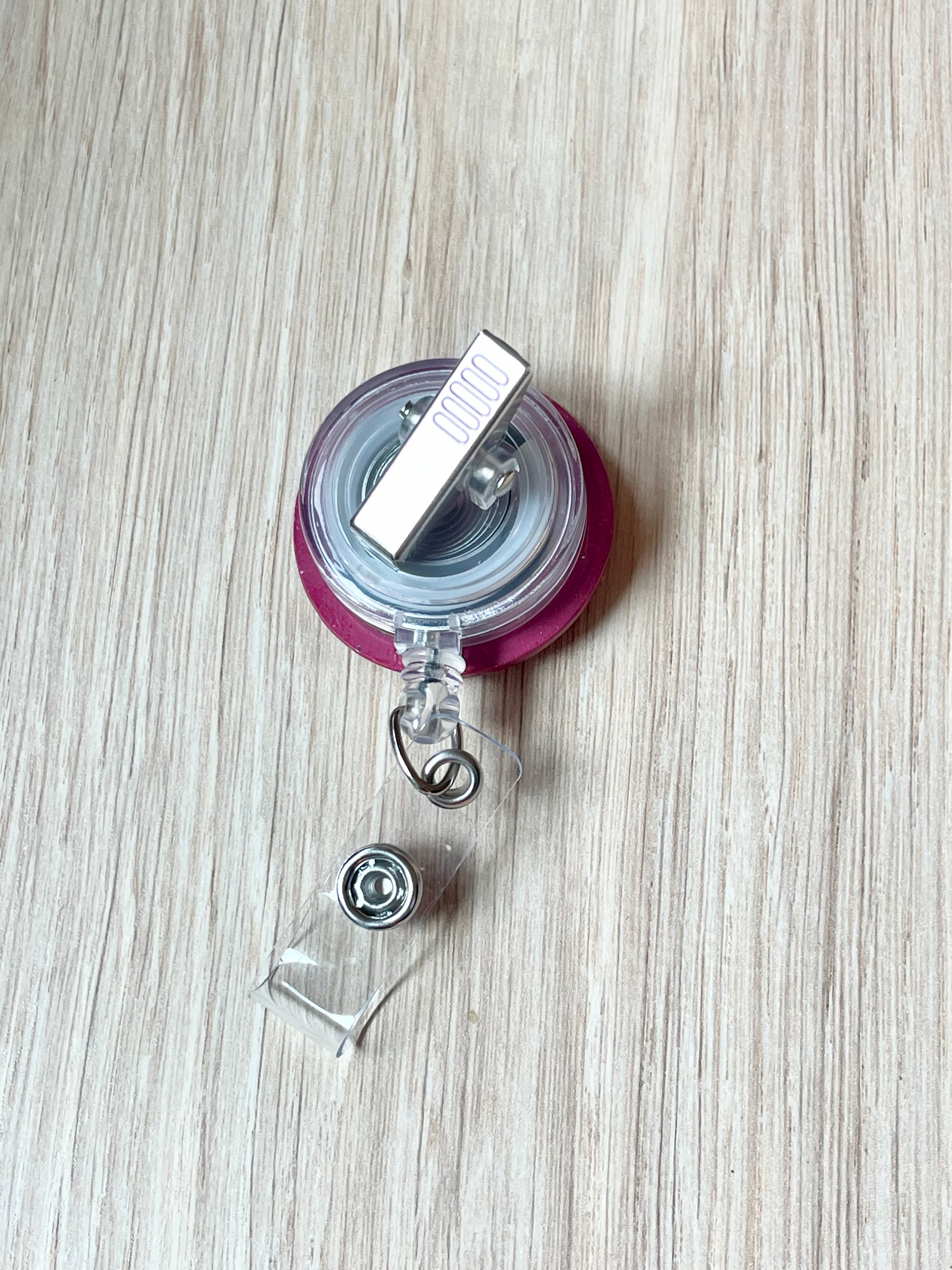 Maroon Cheetah Badge Reel