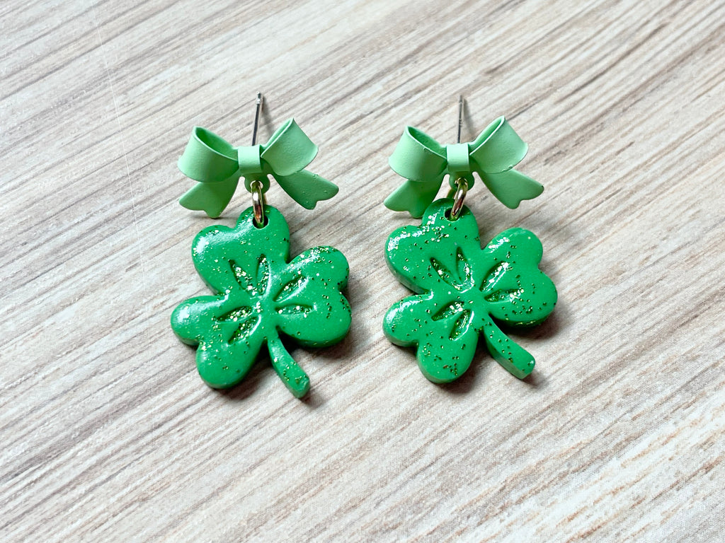 Bow Shamrocks Dangles