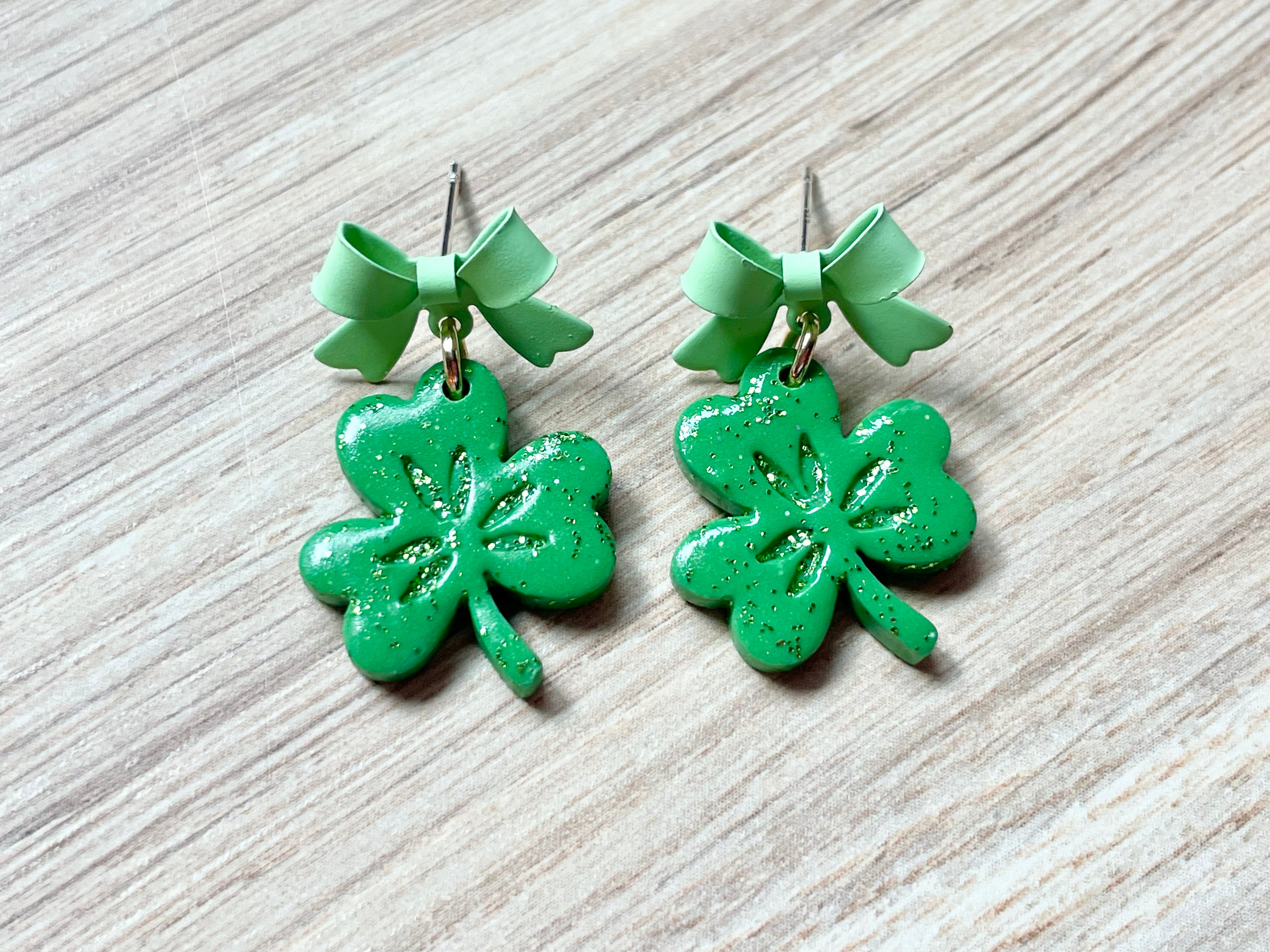 Bow Shamrocks Dangles